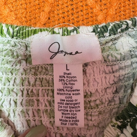 Japna Green and White Puff Sleeve Sundress - Picture 3 of 3